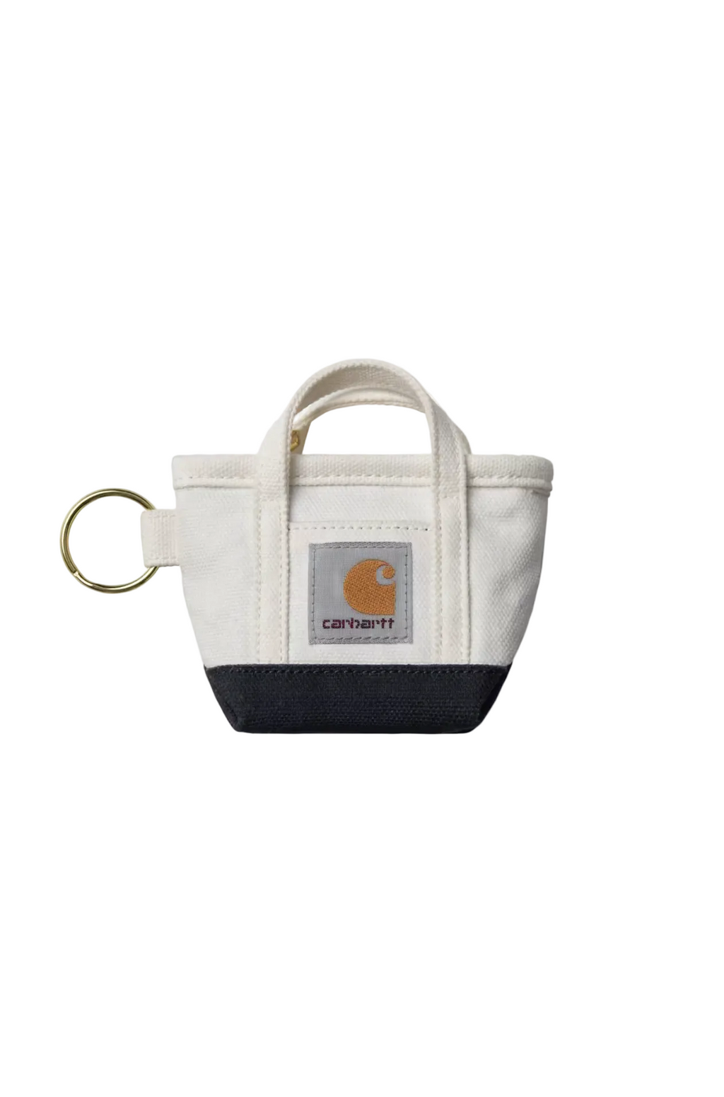 MINI TOTE BAG KEYCHAIN NATURAL/BLUE
