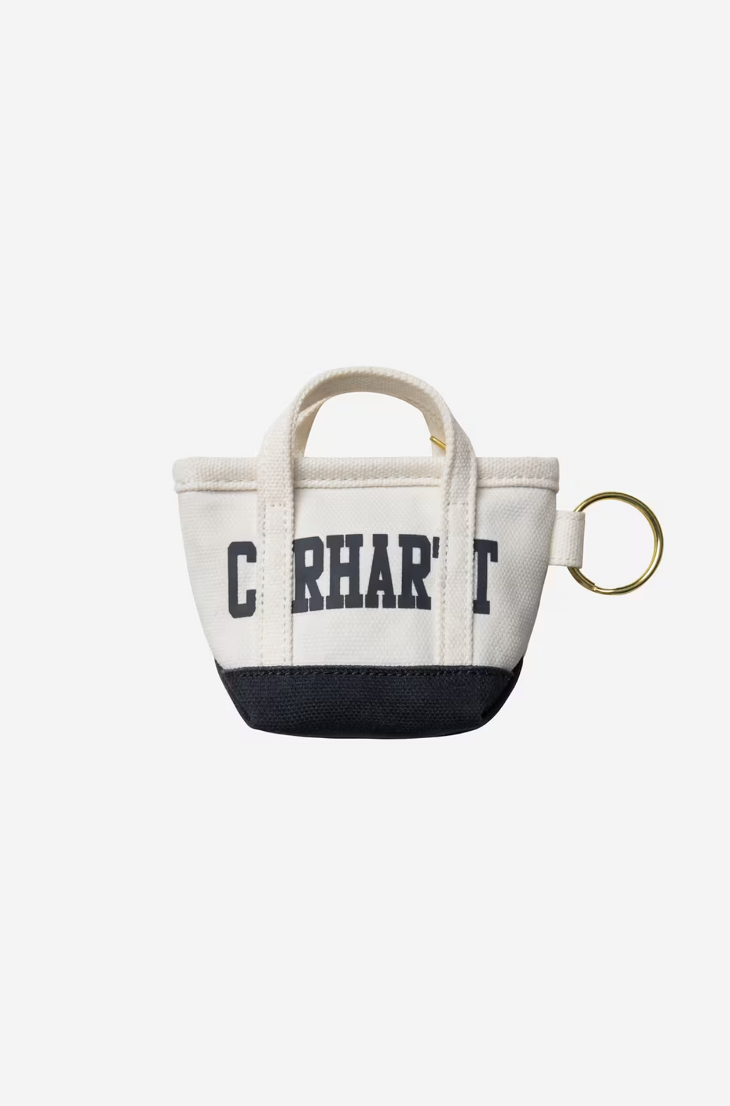 MINI TOTE BAG KEYCHAIN NATURAL/BLUE