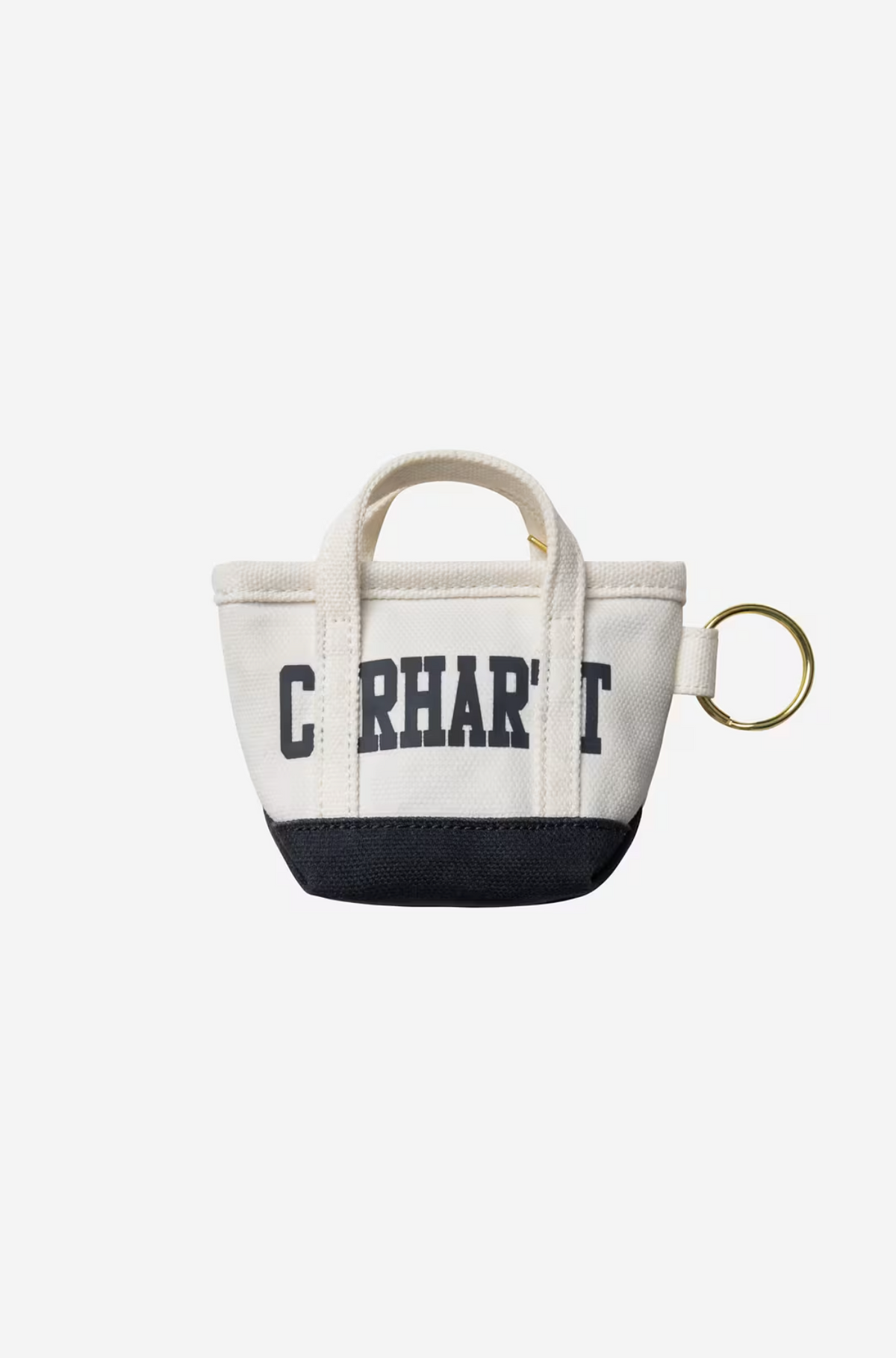 MINI TOTE BAG KEYCHAIN NATURAL/BLUE