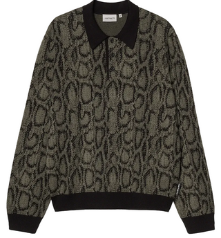 SNAKE POLO L/S CAMO JACQUARD LEAF