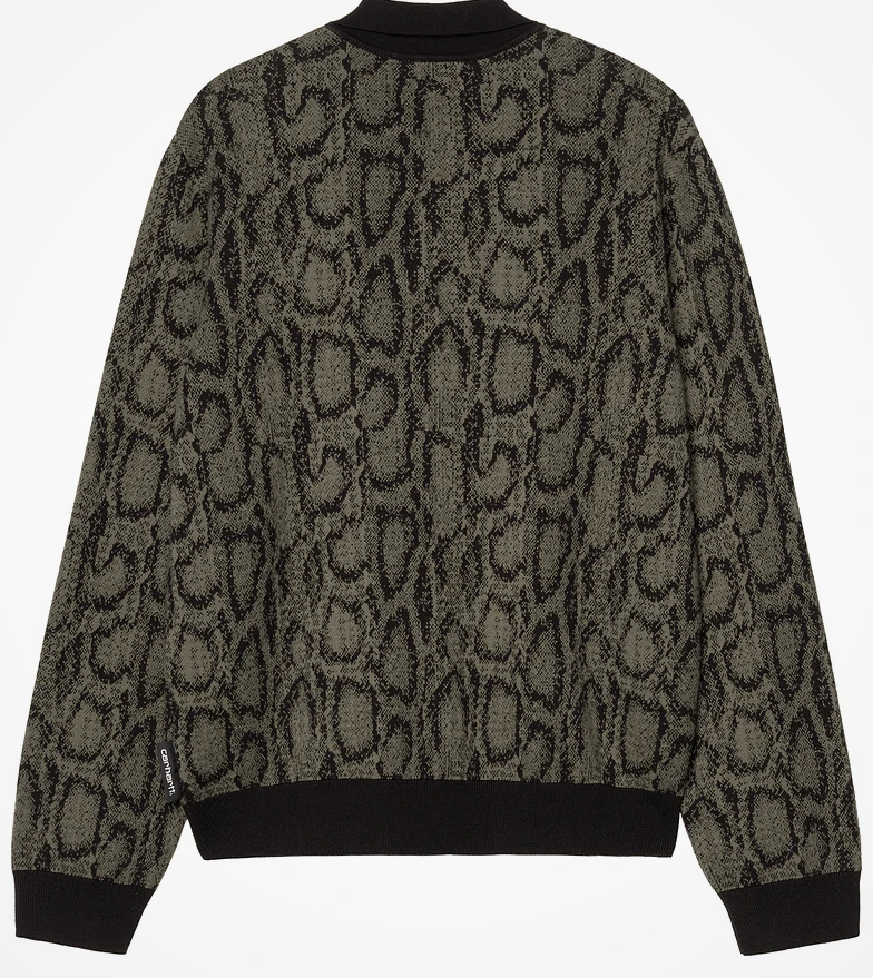 SNAKE POLO L/S CAMO JACQUARD LEAF