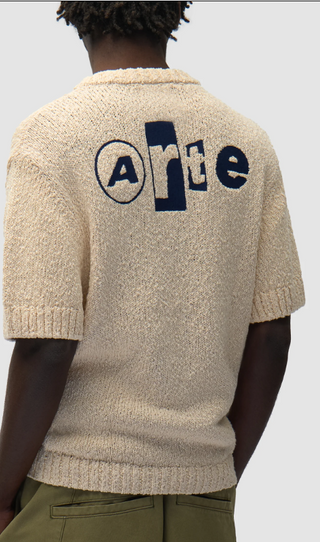 BACK GRAPHIC KNIT TEE CREAM