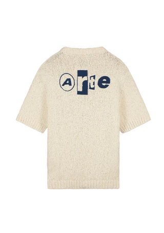 BACK GRAPHIC KNIT TEE CREAM