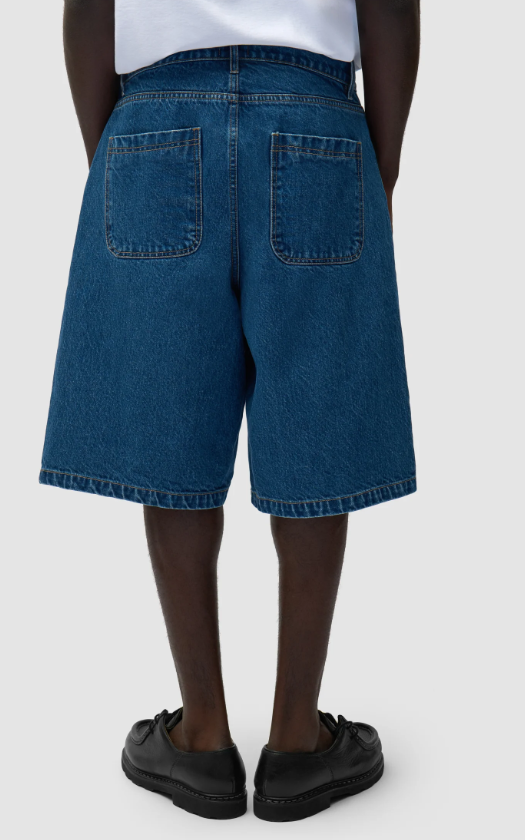 ROUND POCKET DENIM SHORTS RAW DENIM