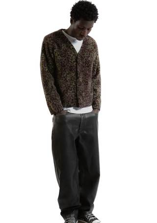 CHEETAH CARDIGAN FUDGE BURGUNDY CAMO
