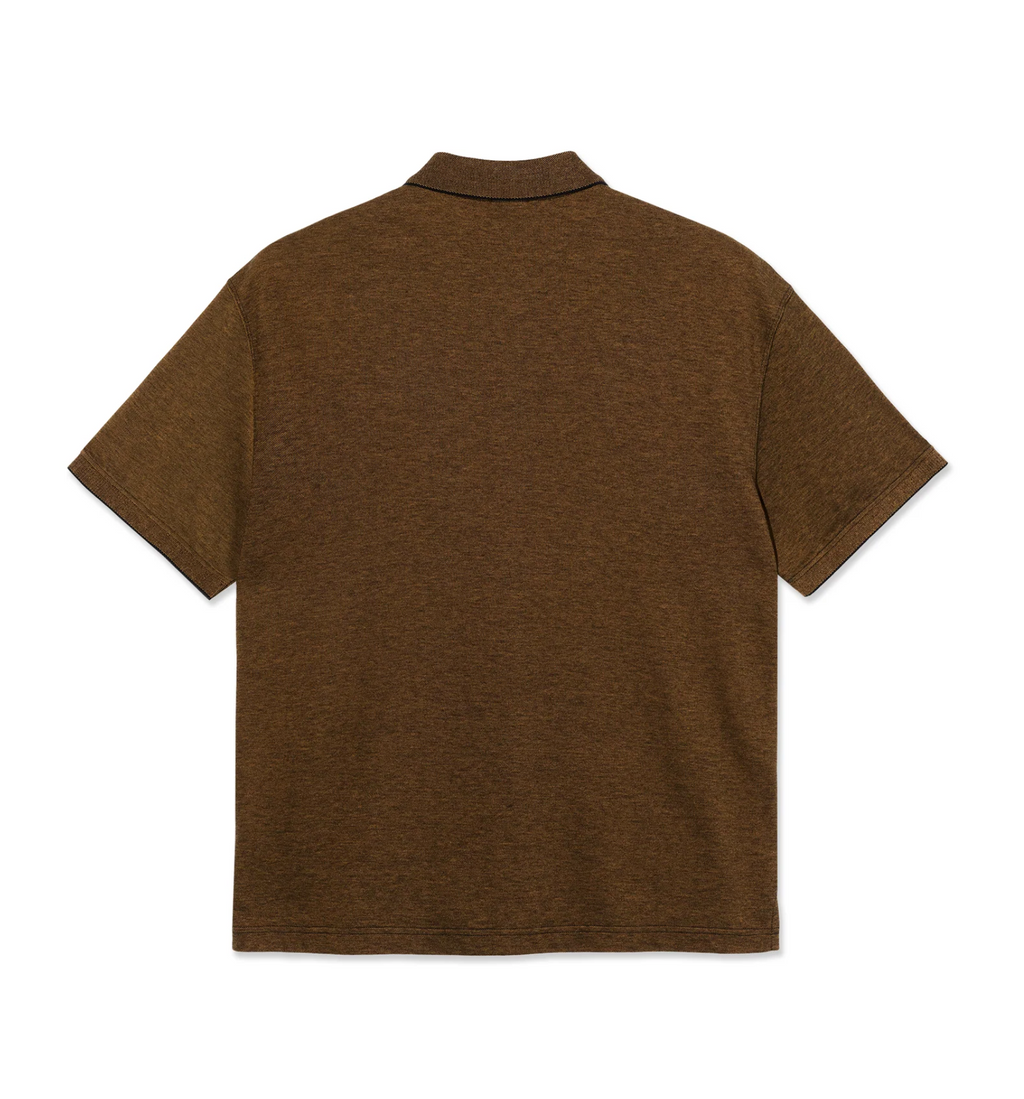 SURF POLO SHIRT PIQUE BLACK/CARAMEL