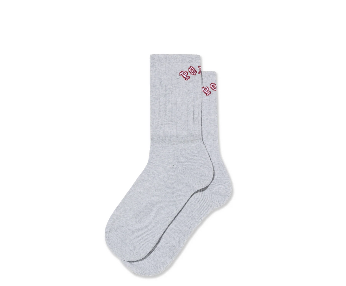 LARGE RIB SOCKS COLLEGE HEATHER GREY