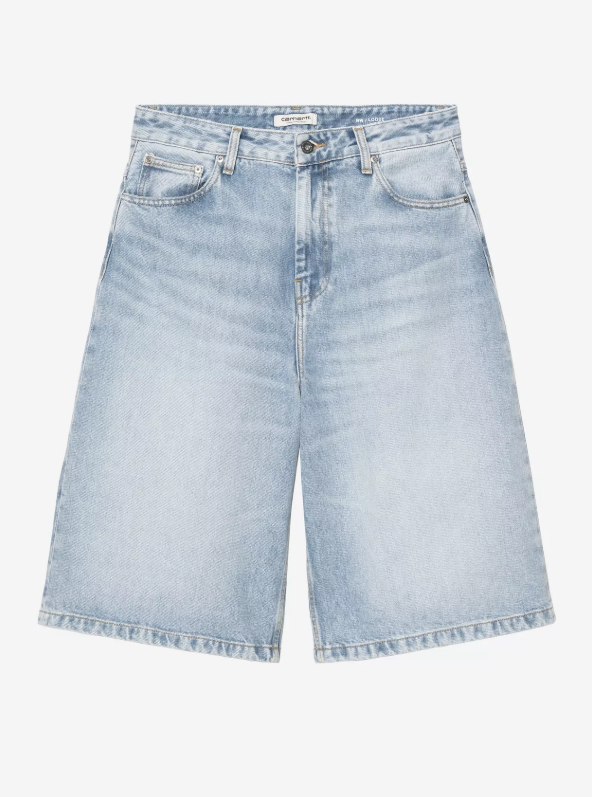 W' BELMONT SHORT BLUE HEAVY WORN BLEACHED