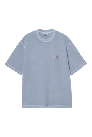 S/S NELSON WAFFLE TEE GENTLE BLUE GARMENT DYED