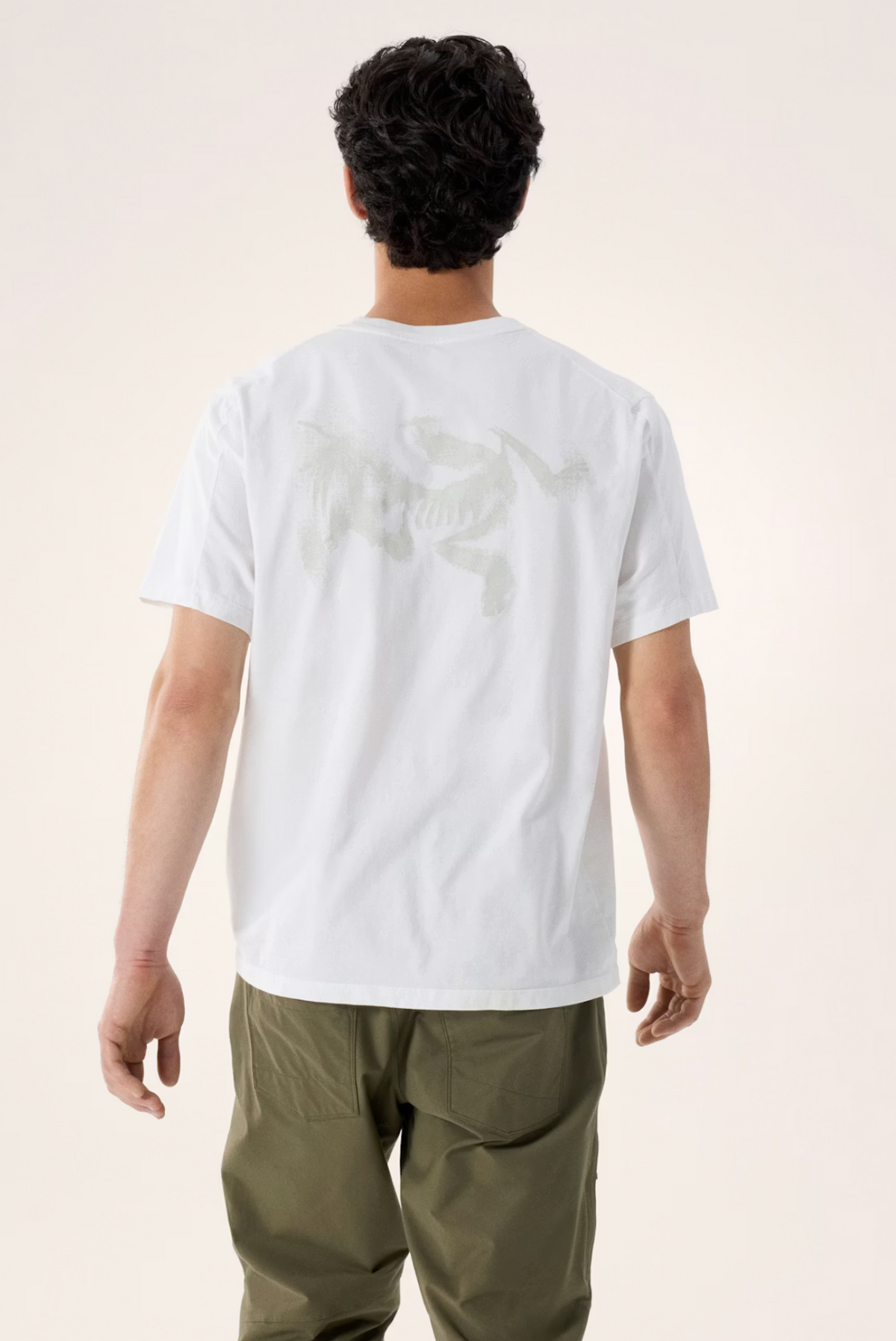 KRAGG SL COTTON BLURRED BIRD TEE WHITE LIGHT/ATMOS