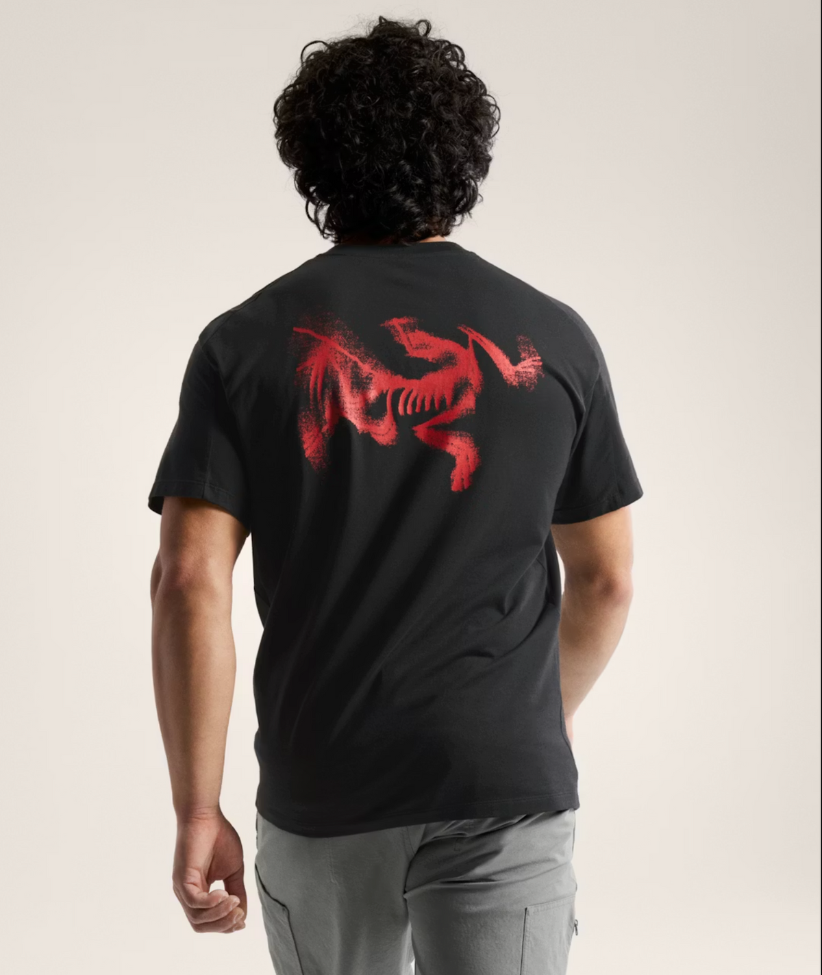 KRAGG SL COTTON BLURRED BIRD TEE BLACK/DYNASTY