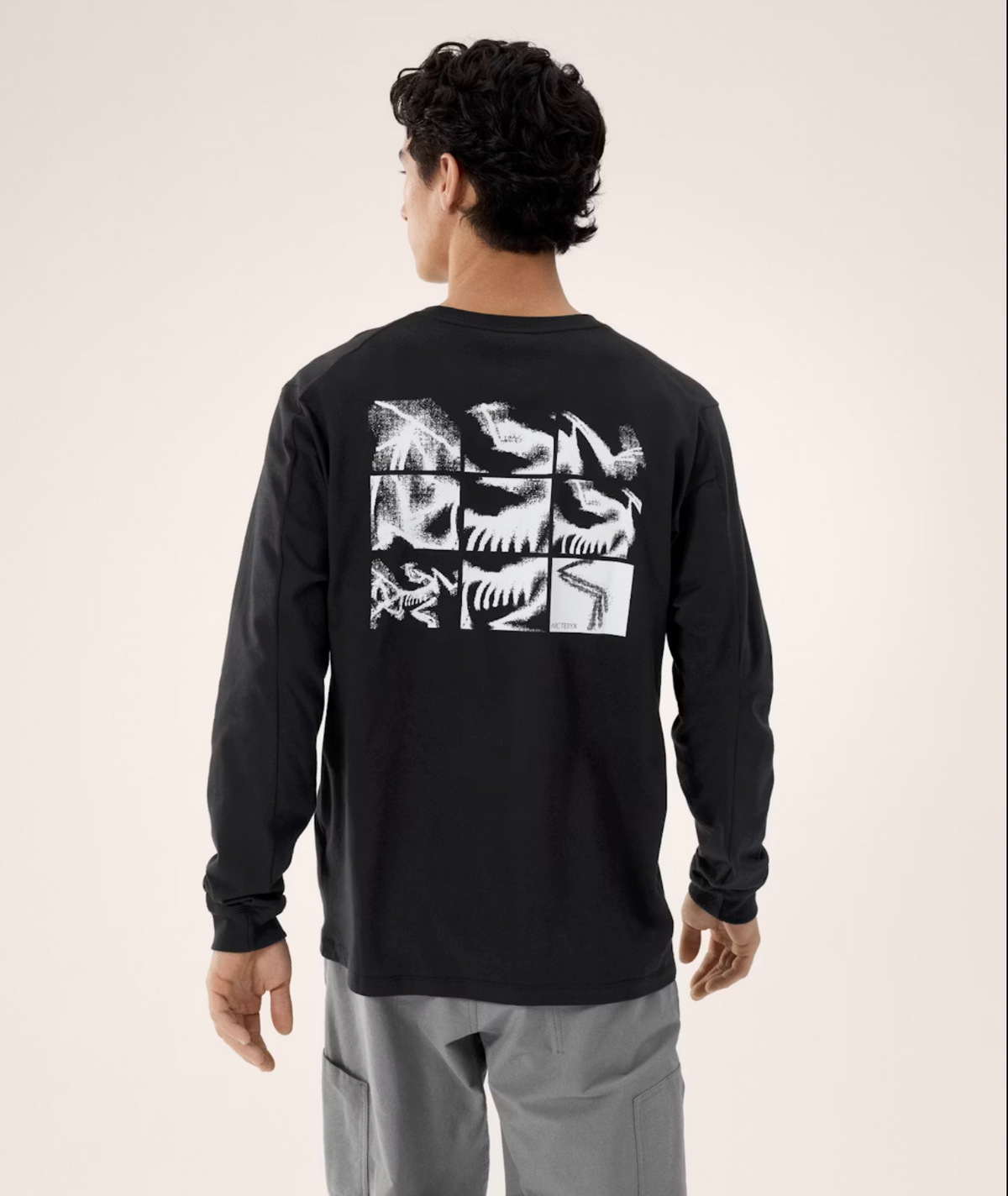 KRAGG BIRD TILE L/S BLACK/ARCTIC SILK