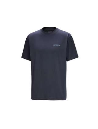 KRAGG SL COTTON BLURRED BIRD TEE BLACK/SAPPHIRE