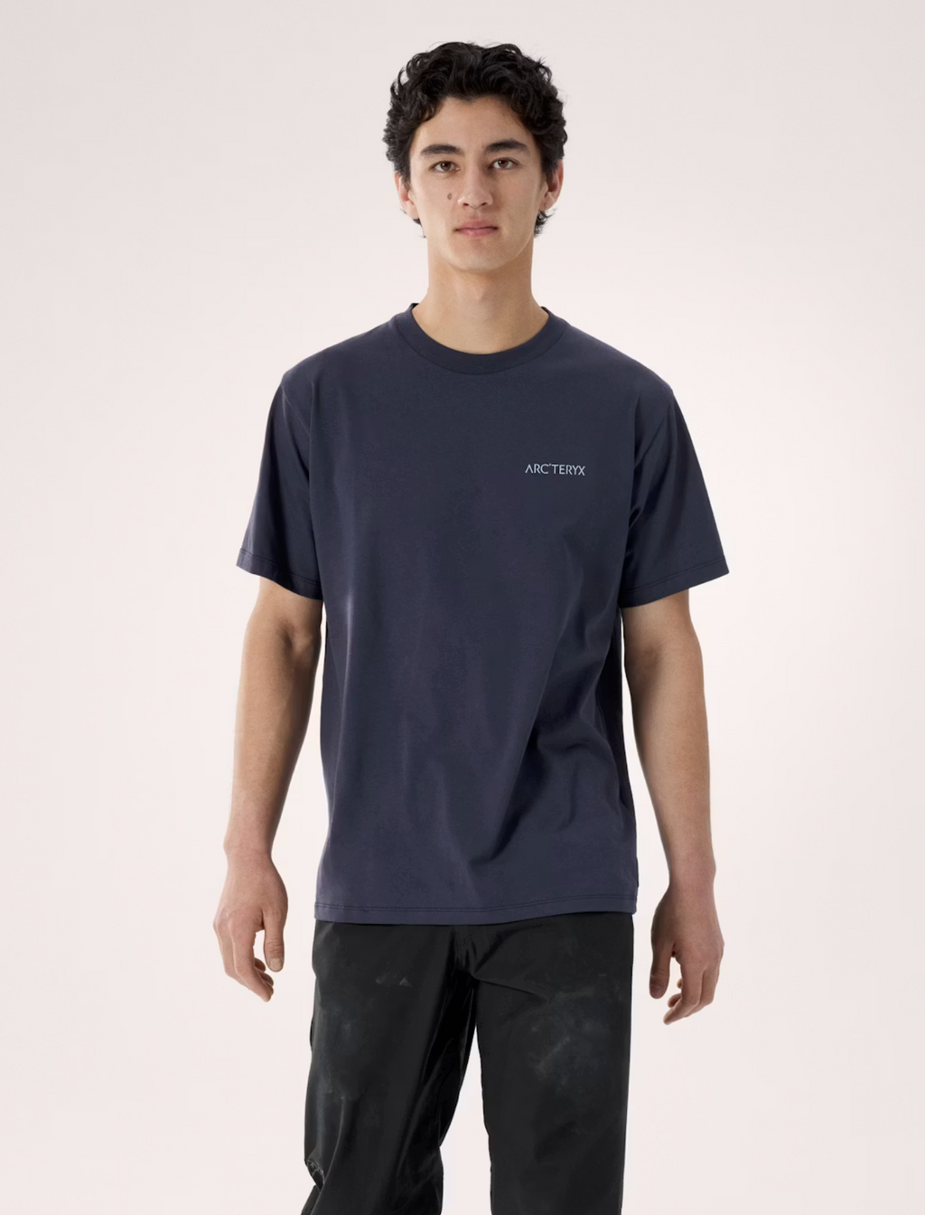 KRAGG SL COTTON BLURRED BIRD TEE BLACK/SAPPHIRE