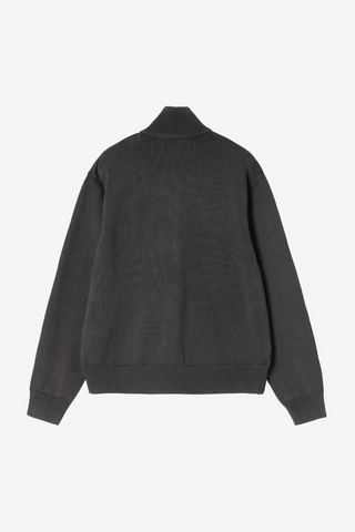 W'KORI SWEATER JACKET BLACK GARMENT DYED
