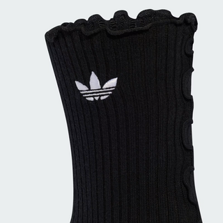 RUFFLE CREW SOCK 2-PACK BLACK/WHITE