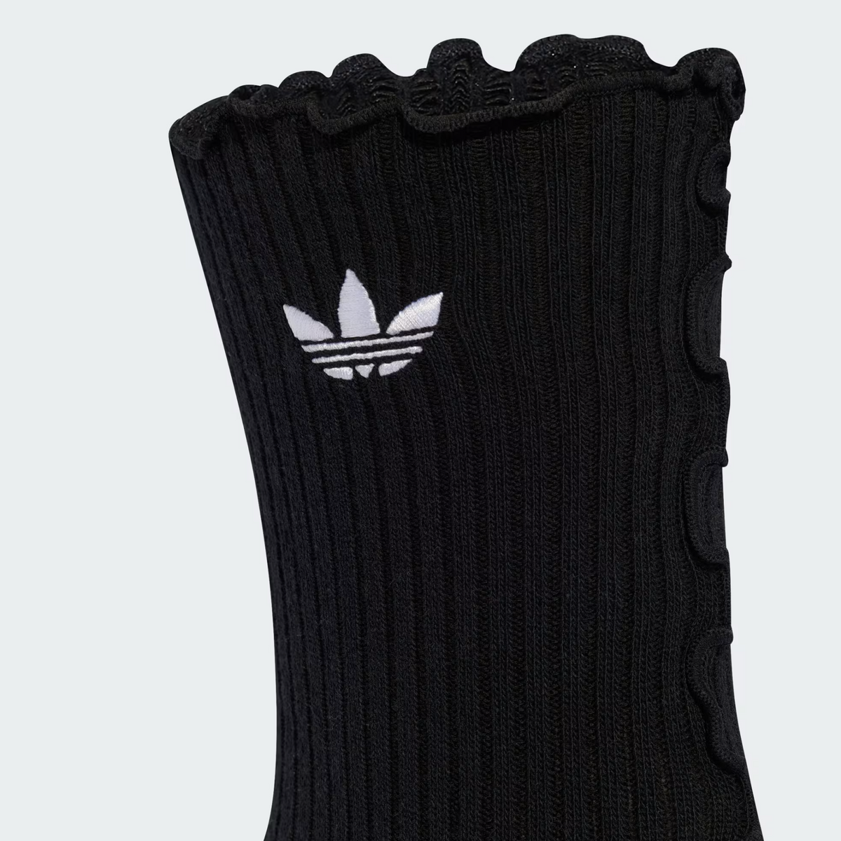 RUFFLE CREW SOCK 2-PACK BLACK/WHITE