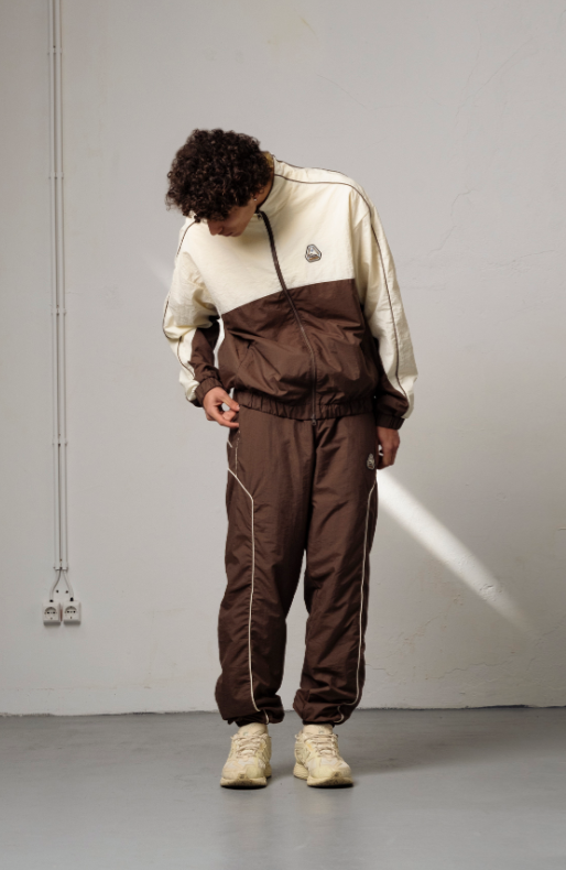 NEW PATCHED TRACKSUIT JACKET BROWN/ECRU