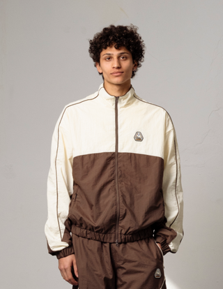 NEW PATCHED TRACKSUIT JACKET BROWN/ECRU