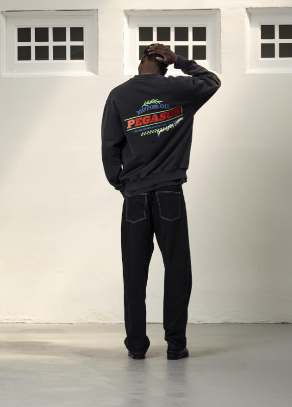 MOTOR OIL BLACK CREWNECK BLACK