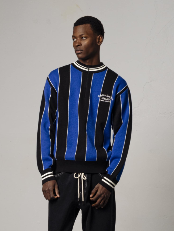 KNITTED CYCLING POLO BLUE/BLACK