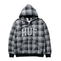 ARCH PLAID FZ HEAVYWEIGHT HOODIE BLACK