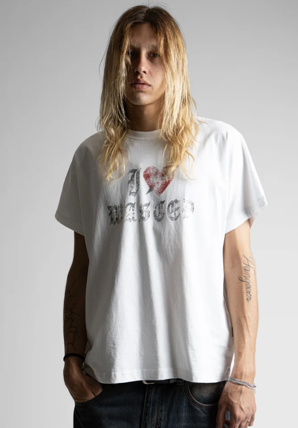 I LOVE WASTED SLEAZE TEE WHITE
