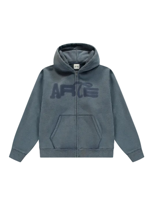 STENCIL SUNFADE ZIP HOODIE NAVY