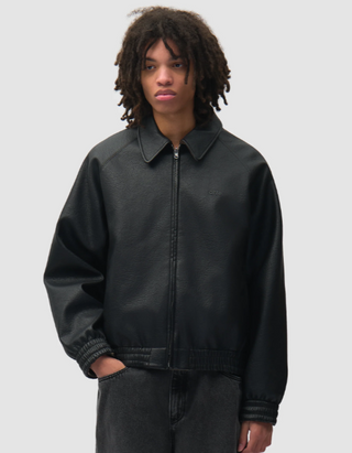 REVERSIBLE LEATHER UNIFORM JACKET BLACK