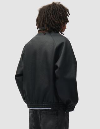 REVERSIBLE LEATHER UNIFORM JACKET BLACK