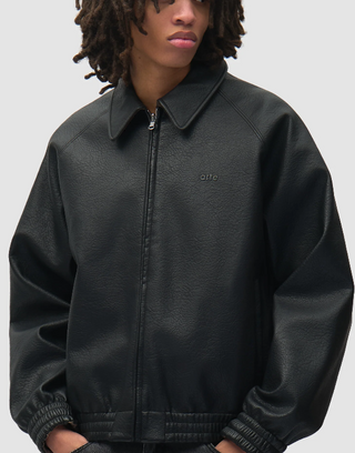 REVERSIBLE LEATHER UNIFORM JACKET BLACK