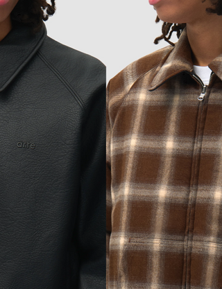 REVERSIBLE LEATHER UNIFORM JACKET BLACK