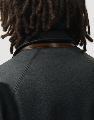 REVERSIBLE LEATHER UNIFORM JACKET BLACK