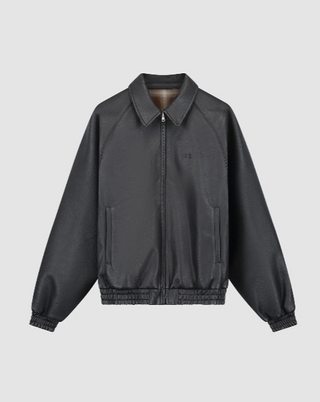 REVERSIBLE LEATHER UNIFORM JACKET BLACK