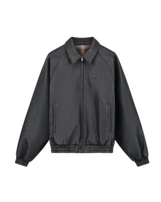 REVERSIBLE LEATHER UNIFORM JACKET BLACK