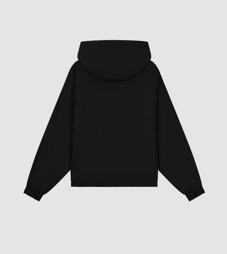 REVERSIBLE PLAID HOODED JACKET BLACK