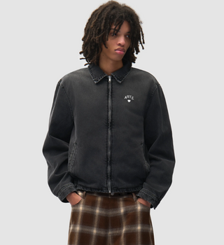 WASHED DENIM CLASSIC JACKET BLACK