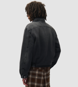 WASHED DENIM CLASSIC JACKET BLACK