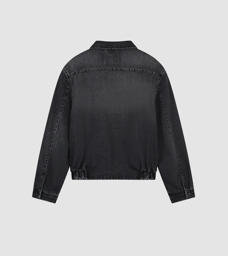 WASHED DENIM CLASSIC JACKET BLACK