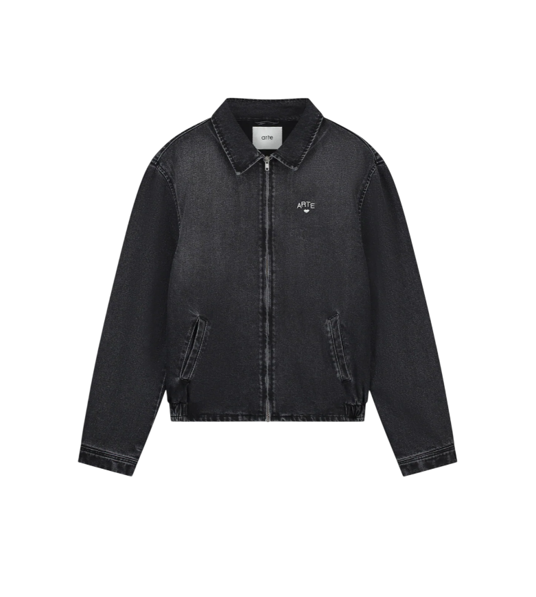 WASHED DENIM CLASSIC JACKET BLACK