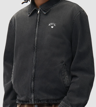 WASHED DENIM CLASSIC JACKET BLACK