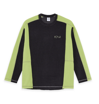 GRID FLEECE LS BLACK/CHARTREUSE