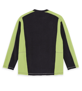 GRID FLEECE LS BLACK/CHARTREUSE