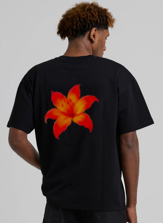PIXEL BLOOM TEE BLACK