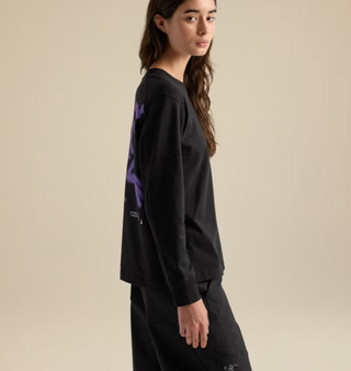 KRAGG COTTON SINCE 1989 CREW LS W BLACK/VIOLECTRIC