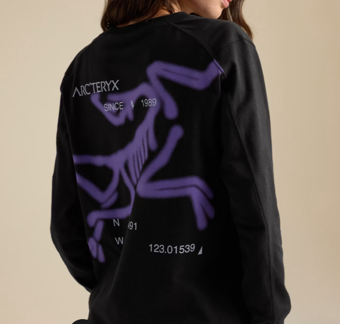 KRAGG COTTON SINCE 1989 CREW LS W BLACK/VIOLECTRIC