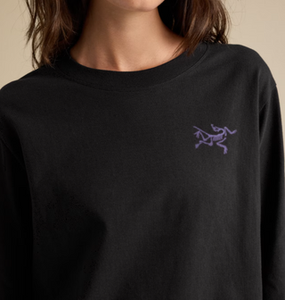 KRAGG COTTON SINCE 1989 CREW LS W BLACK/VIOLECTRIC