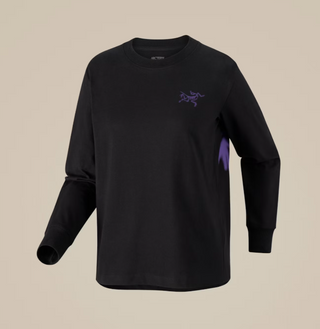 KRAGG COTTON SINCE 1989 CREW LS W BLACK/VIOLECTRIC
