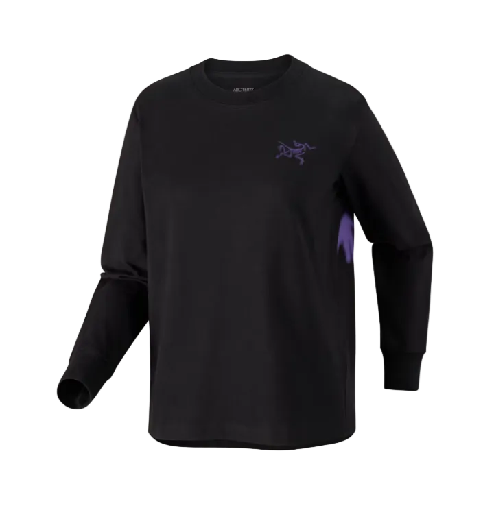 KRAGG COTTON SINCE 1989 CREW LS W BLACK/VIOLECTRIC