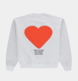 ORANGE FADED HEART CREWNECK